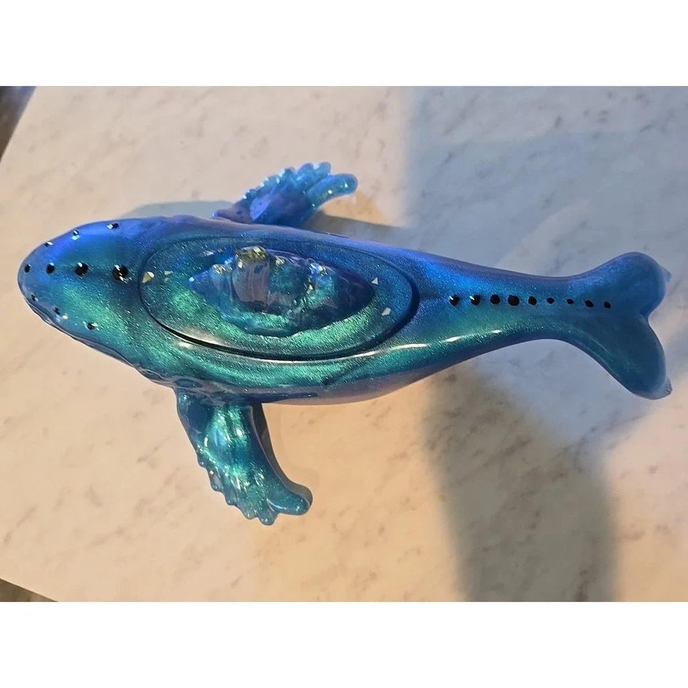 Resin Blue Whale Decoration Gift Trinket Holder Handmade. 630
